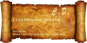 Czvitkovics Dorina névjegykártya